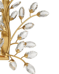 Currey and Company - 1000-0161 - Mirror - Forget-Me-Not - Clear/Chinois Gold Leaf
