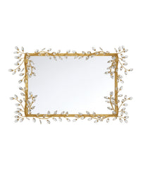 Currey and Company - 1000-0161 - Mirror - Forget-Me-Not - Clear/Chinois Gold Leaf