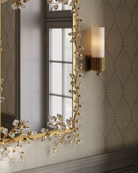 Currey and Company - 1000-0161 - Mirror - Forget-Me-Not - Clear/Chinois Gold Leaf