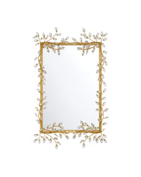 Currey and Company - 1000-0161 - Mirror - Forget-Me-Not - Clear/Chinois Gold Leaf