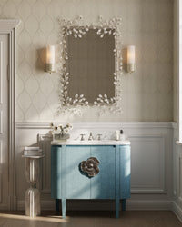 Currey and Company - 1000-0162 - Mirror - Forget-Me-Not - Clear/Silver Leaf
