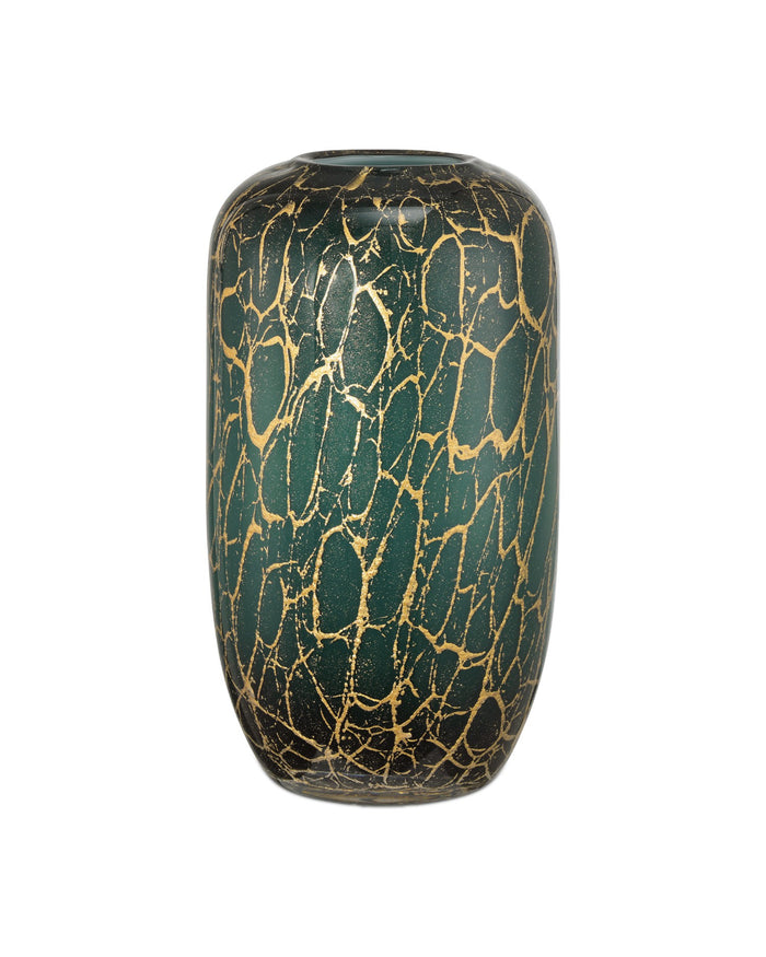 Currey and Company - 1200-0990 - Vase - Vitry Green & Gold Vase - Green / Gold