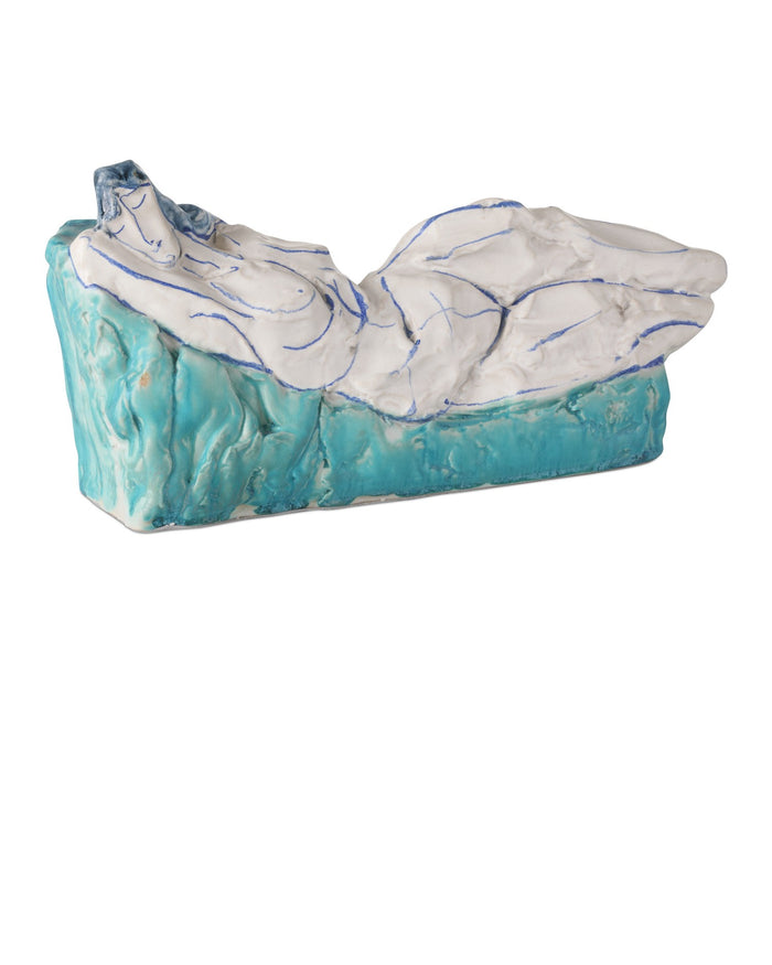 Currey and Company - 1200-0996 - Object - Reclining Nude Object - Blue / Off-White