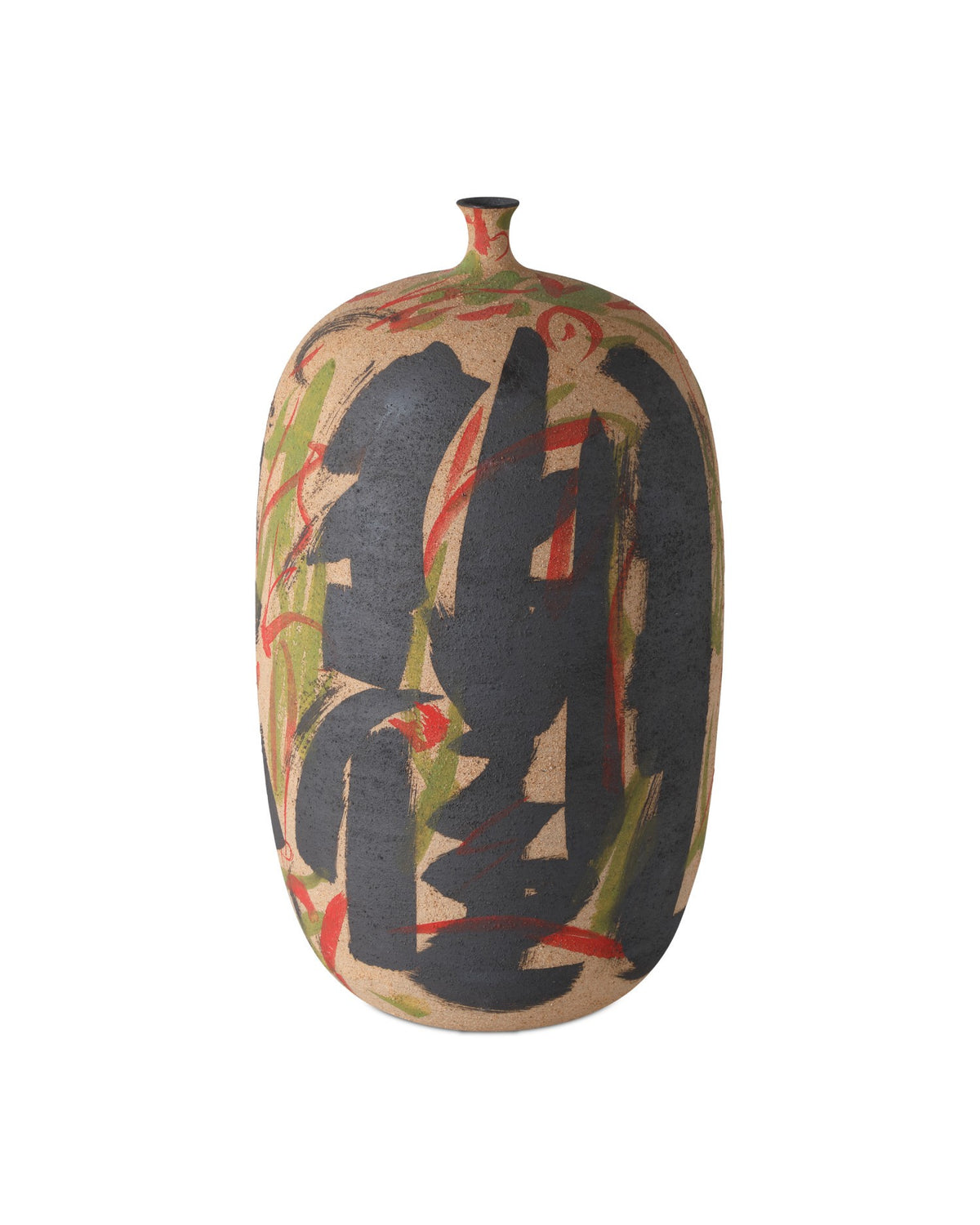 Currey and Company - 1200-0999 - Vase - Zeal Multi-Colored Vase - Black / Yellow / Green / Red