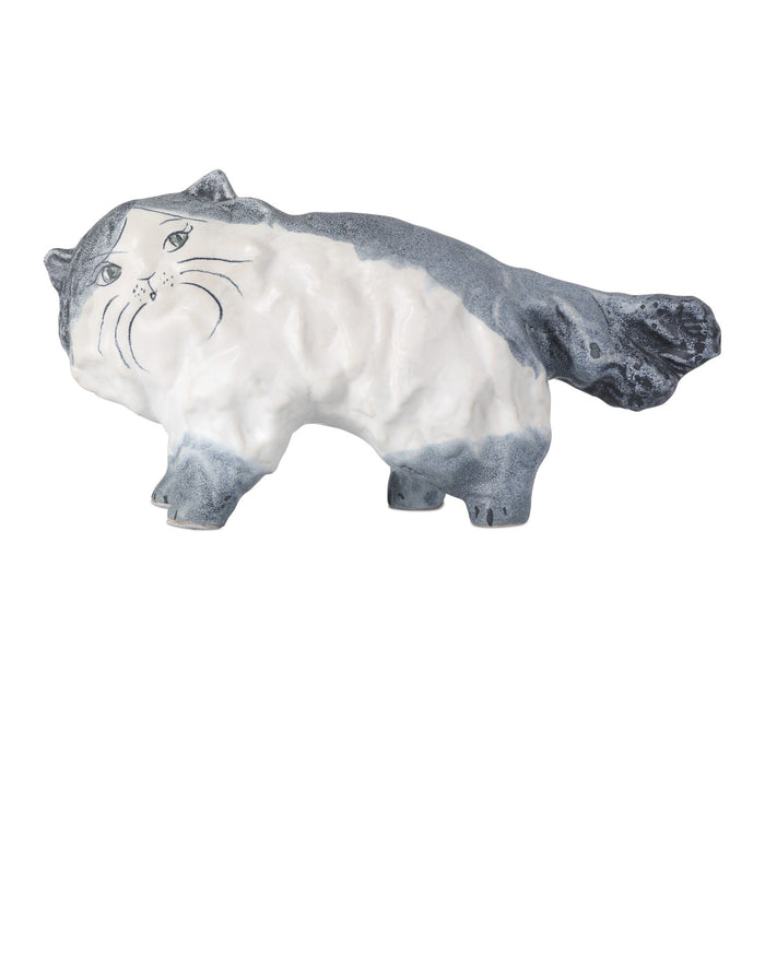 Currey and Company - 1200-1000 - Object - Siamese Cat Object - Grayish Blue / Off-White