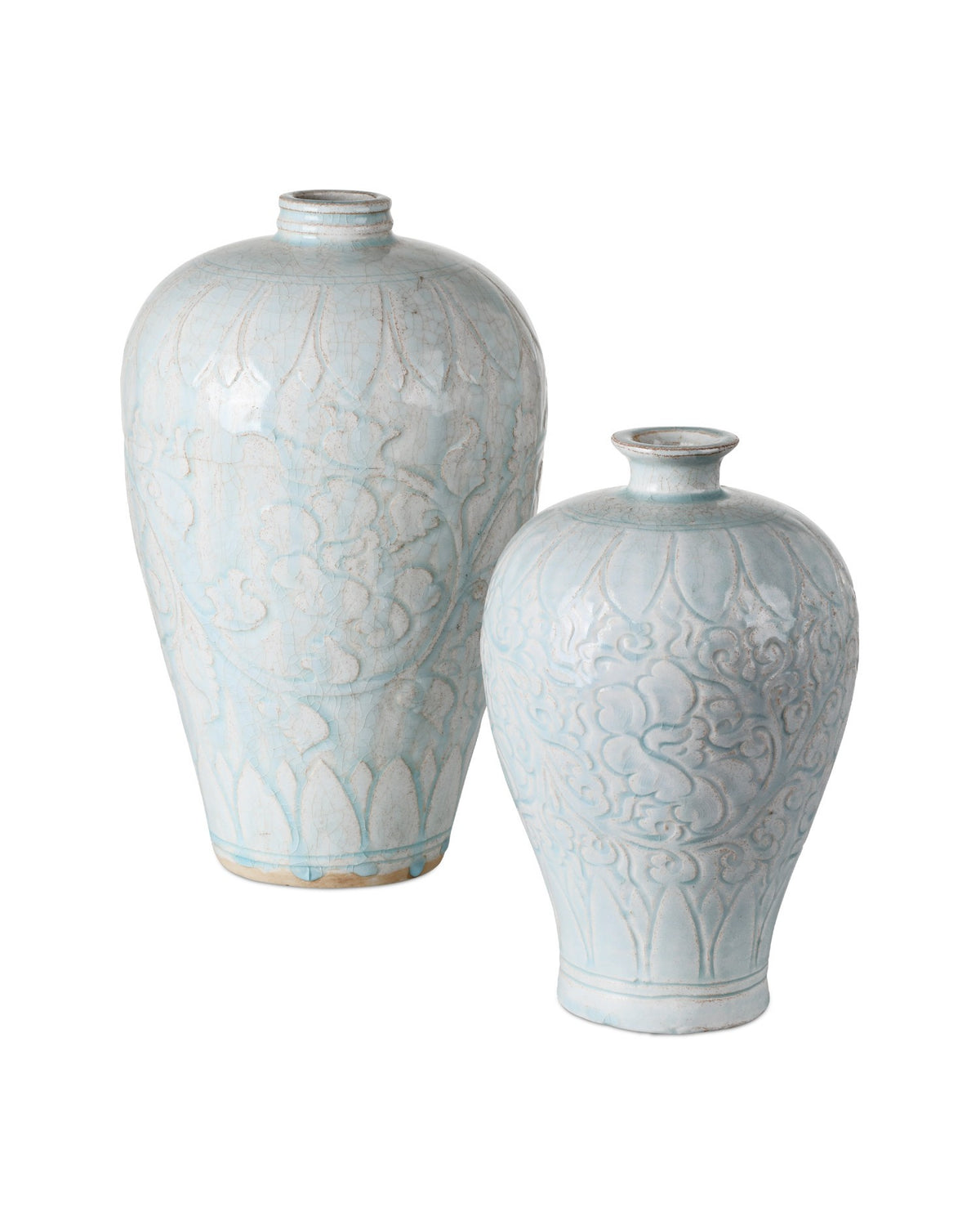 Currey and Company - 1200-1002 - Vase - Nanjing Light Blue Vases Set of 2 - Light Blue