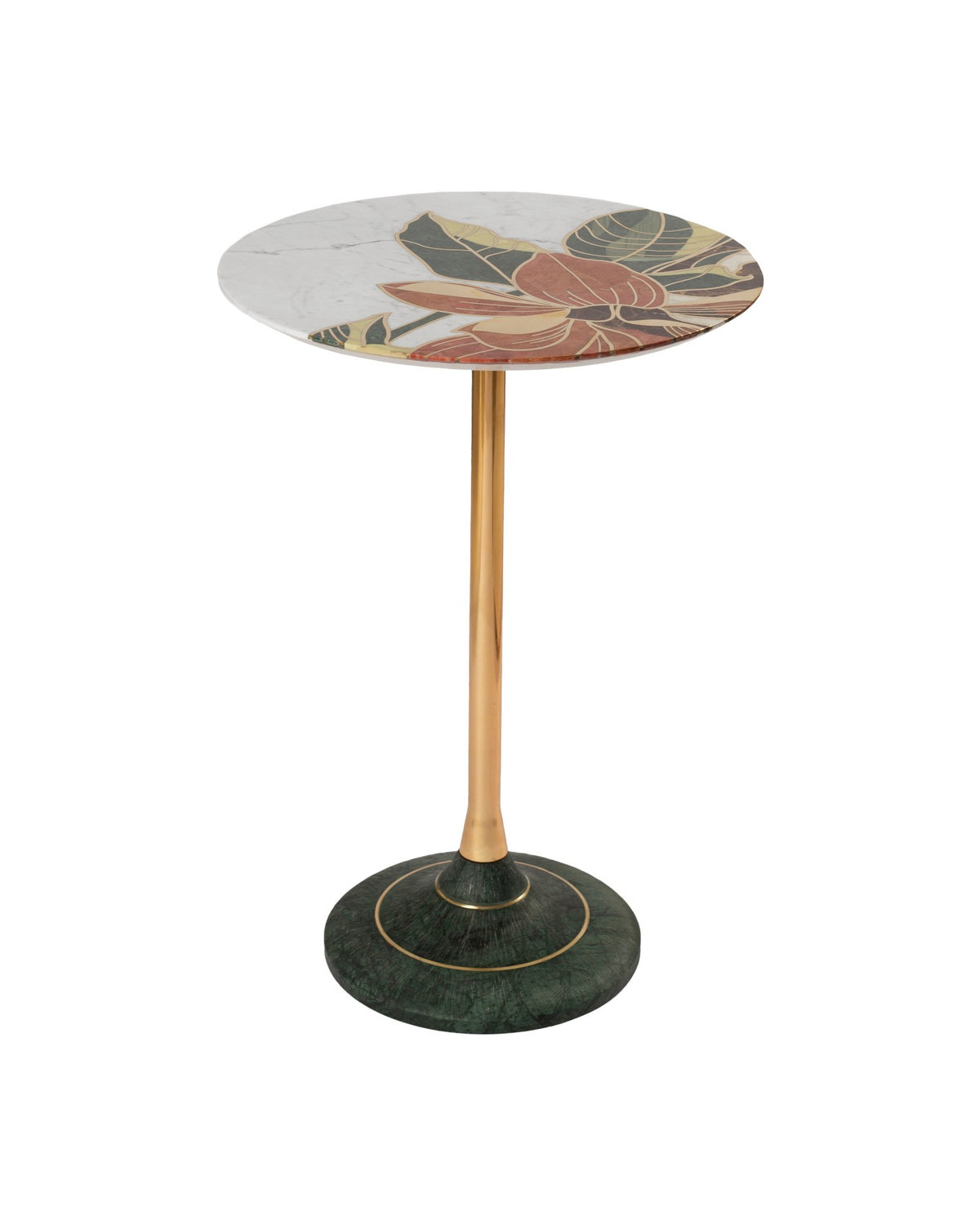 Currey and Company - 4000-0222 - Accent Table - Roselle Stone Inlay Accent Table - Natural / Brass