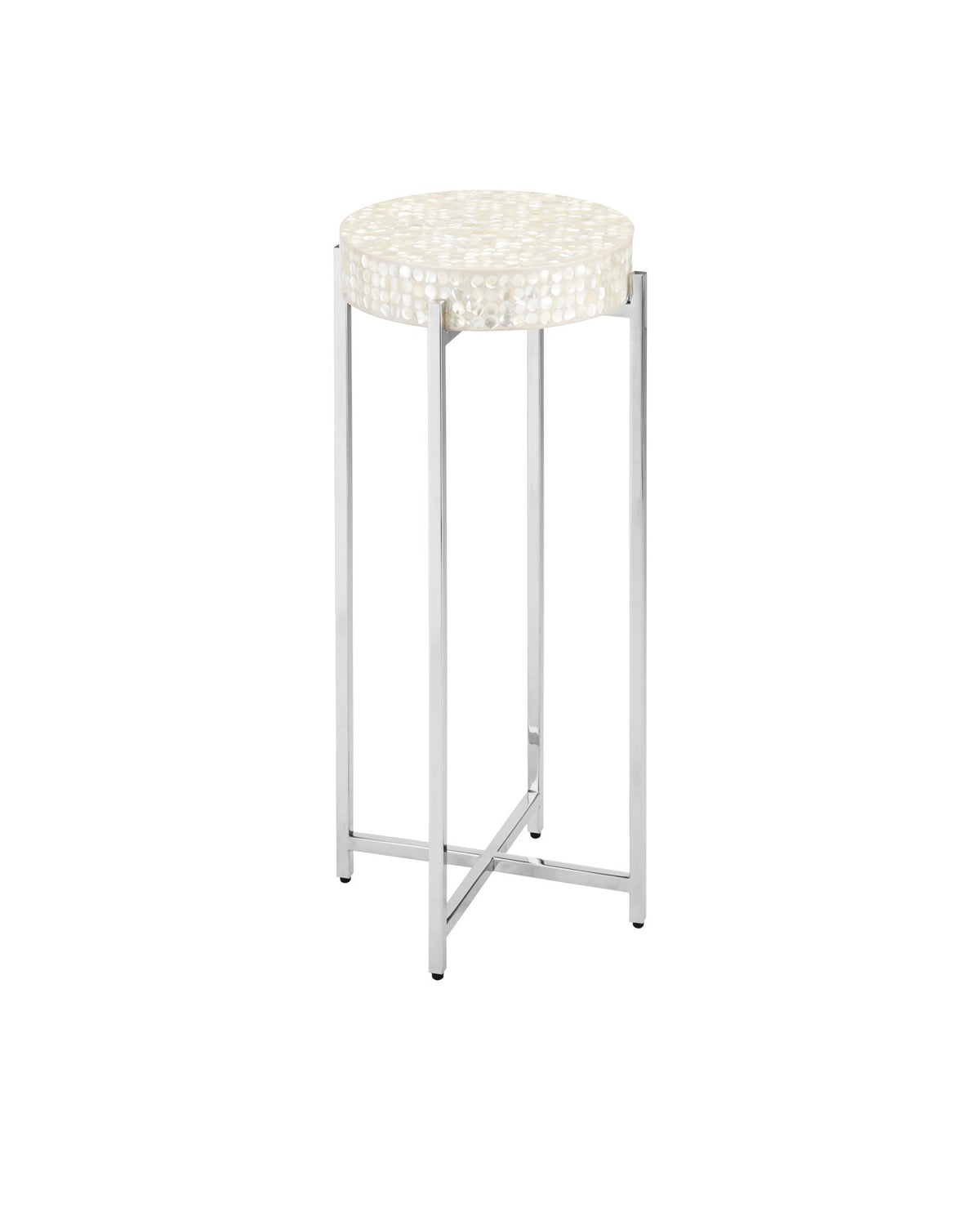 Currey and Company - 4000-0224 - Drinks Table - Gerri Dot - Natural / Polished Nickel