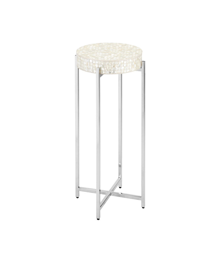 Currey and Company - 4000-0224 - Drinks Table - Gerri Dot - Natural/Polished Nickel