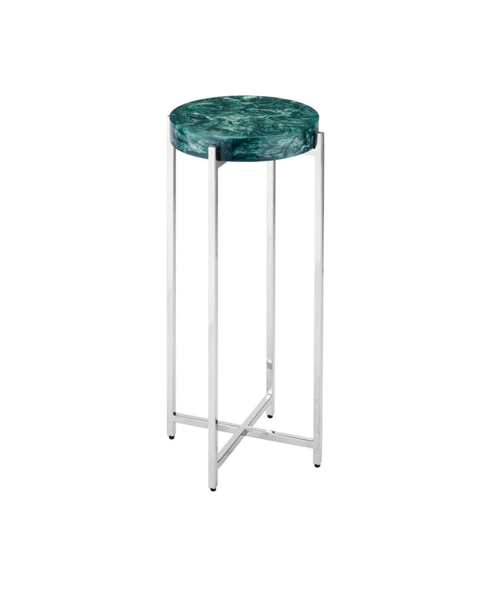 Currey and Company - 4000-0227 - Drinks Table - Rina - Teal / Polished Nickel