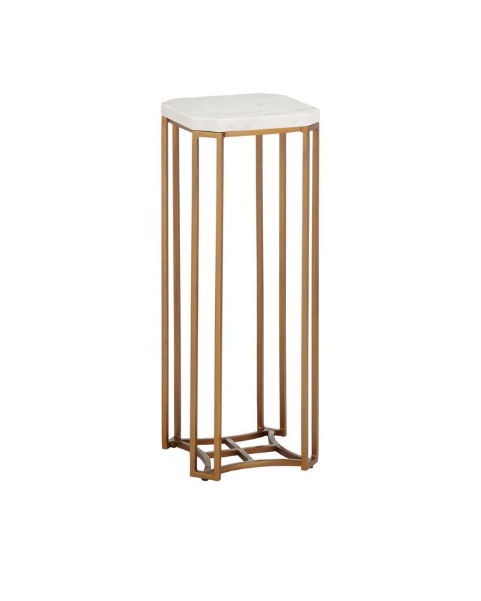 Currey and Company - 4000-0235 - Drinks Table - Ocho - White/Antique Brass