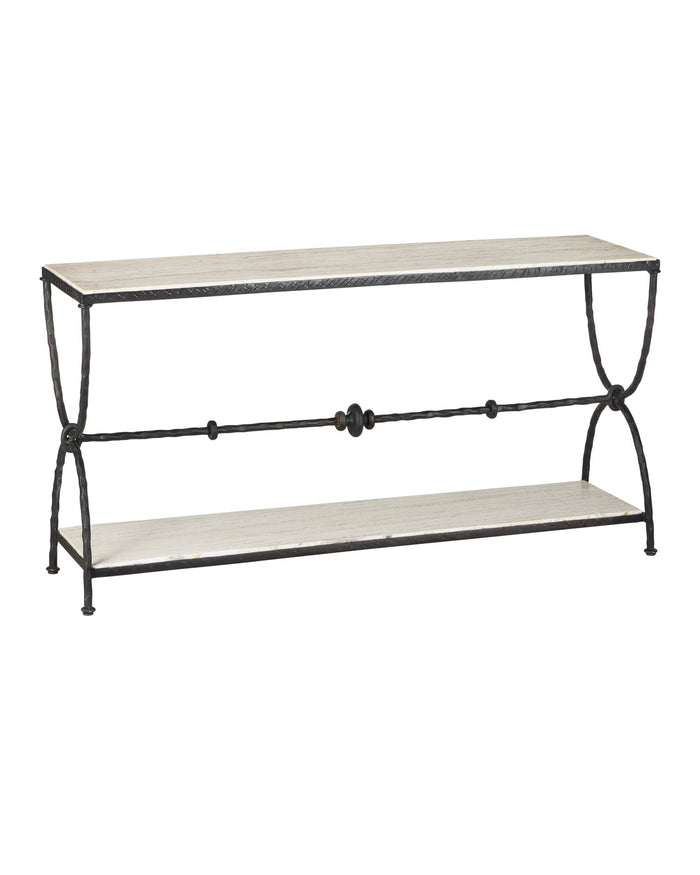 Currey and Company - 4000-0245 - Console Table - Agora - Natural/Rustic Bronze