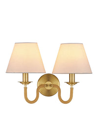 Currey and Company - 5000-0274 - Two Light Wall Sconce - Adala - Natural/Brushed Brass