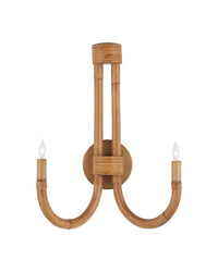 Currey and Company - 5000-0280 - Two Light Wall Sconce - Samsara - Natural / Saddle Tan