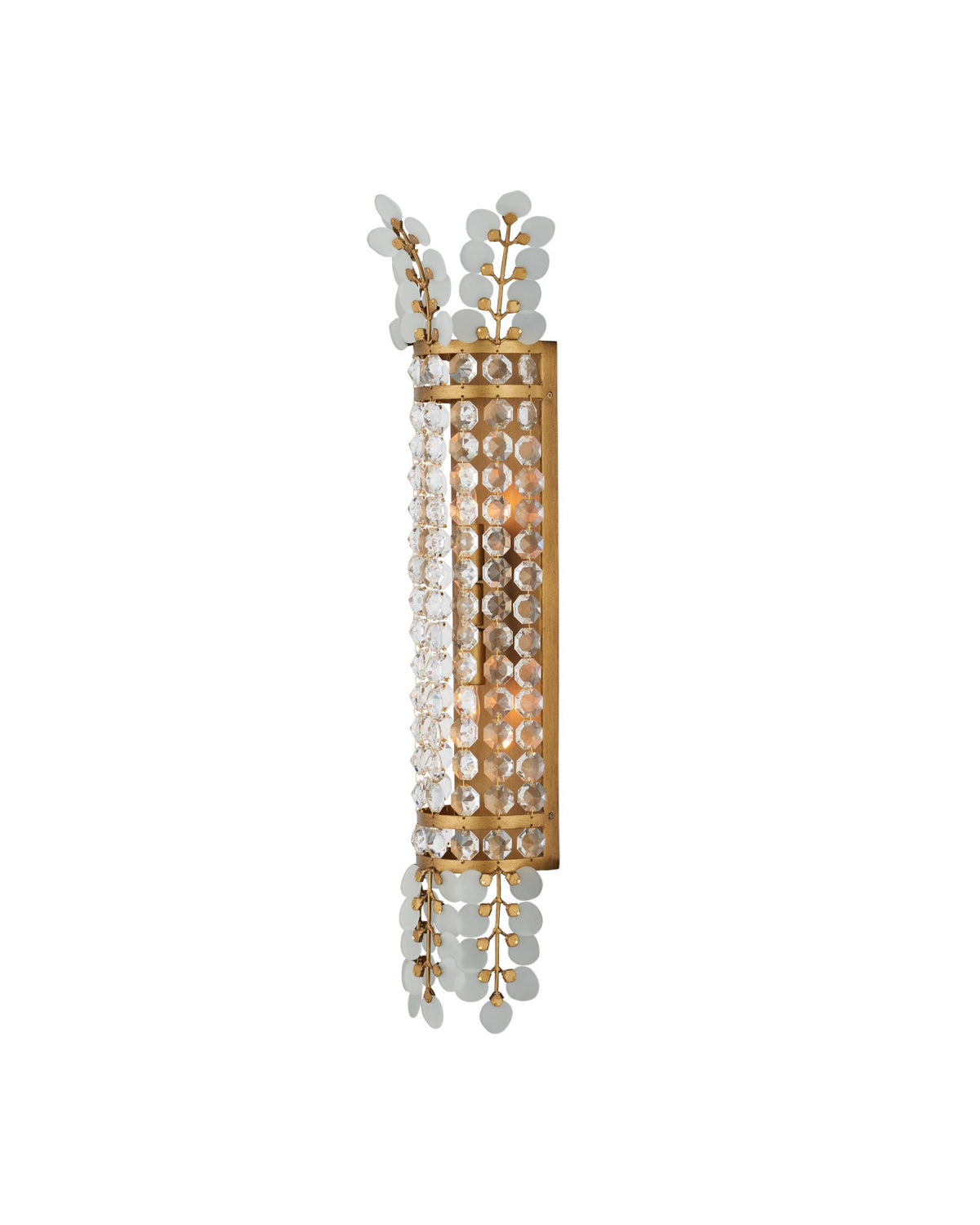 Currey and Company - 5000-0283 - Two Light Wall Sconce - Bradshaw - Frosted/Clear/Brass