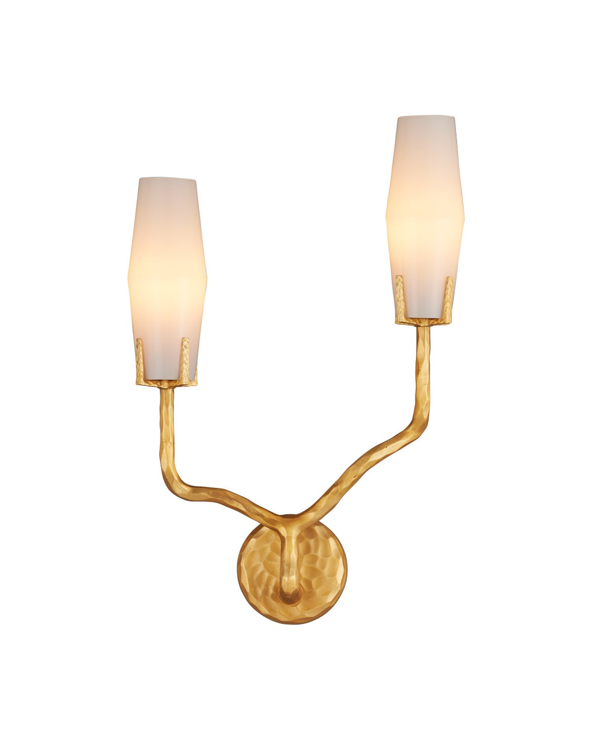 Currey and Company - 5000-0284 - Two Light Wall Sconce - Mathilda - White / Matte Gold