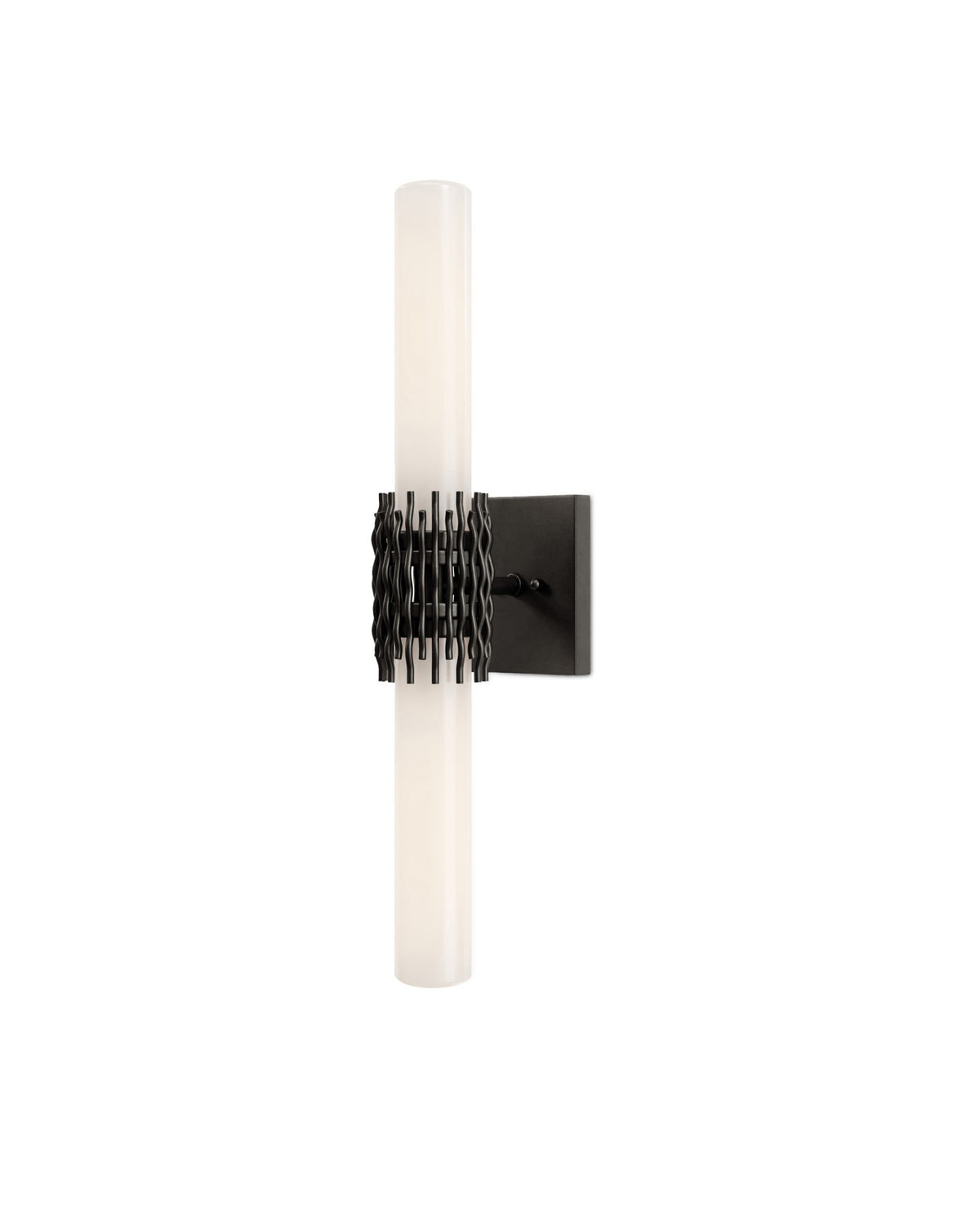 Currey and Company - 5800-0071 - Two Light Wall Sconce - Brietta - Opaque White / Oil Rubbed Bronze