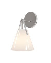 Currey and Company - 5800-0073 - One Light Wall Sconce - Bronwen - Opaque White / Polished Nickel