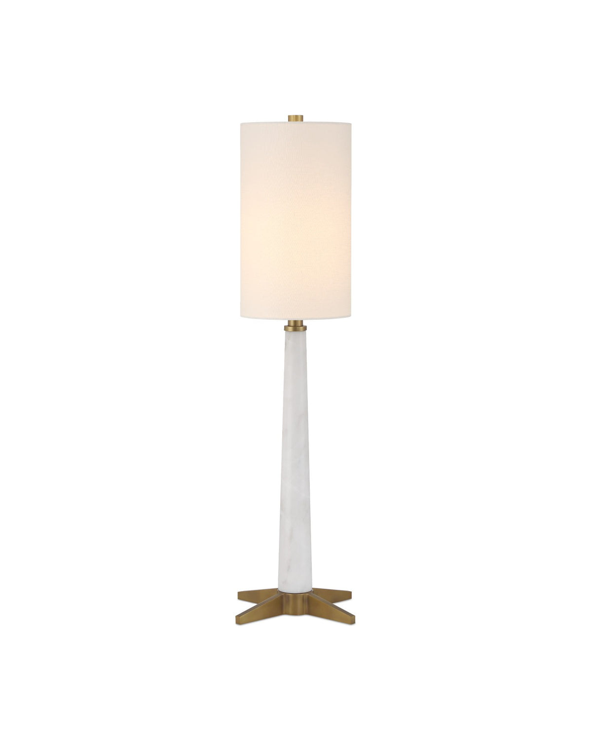 Currey and Company - 6000-1016 - One Light Table Lamp - Munroe White Table Lamp - White / Antique Brass