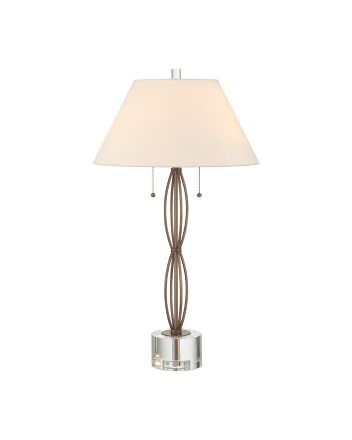 Currey and Company - 6000-1018 - Two Light Table Lamp - Mizner Table Lamp - Antique Brass / Clear