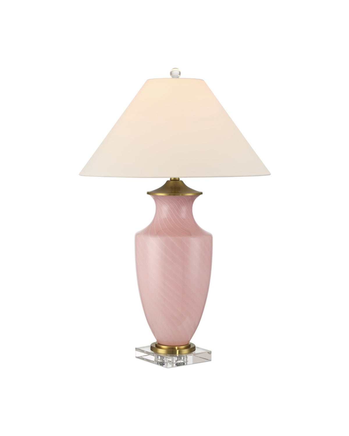 Currey and Company - 6000-1023 - One Light Table Lamp - Lucy Pink Table Lamp - Pink / Clear