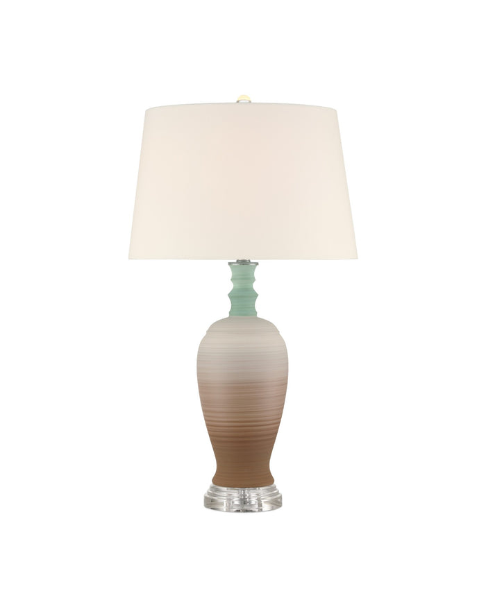 Currey and Company - 6000-1024 - One Light Table Lamp - Happy 80's - Brown / Light Blue / Clear