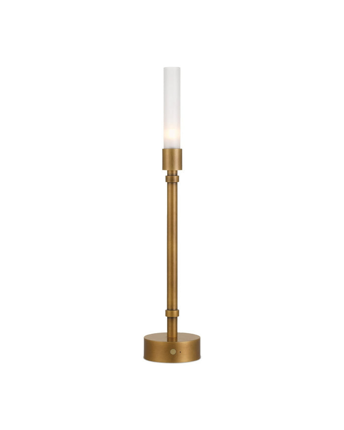 Currey and Company - 6700-0013 - One Light Table Lamp - Paseo - Polished Antique Brass/Frosted