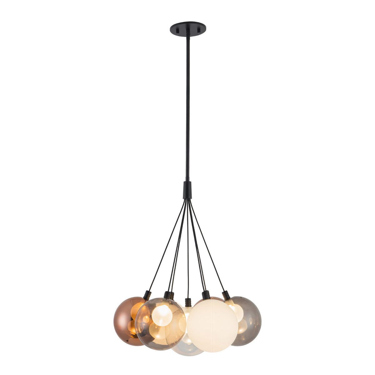 Kuzco Lighting - CH3117-BK/MGL - LED Chandelier - Bolla - Black/Mixed Glass