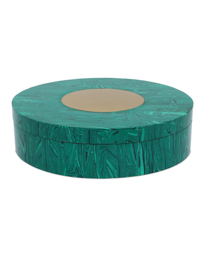 Currey and Company - 1200-1061 - Box - Transformation - Marbled Green/Brushed Brass