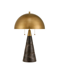 Currey and Company - 6000-1065 - Two Light Desk Lamp - Edith - Coffee Brown/Antique Brass
