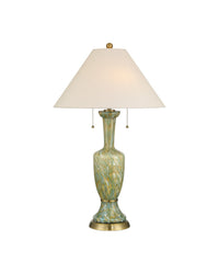 Currey and Company - 6000-1069 - Two Light Table Lamp - Classico - Green/Beige/Antique Brass