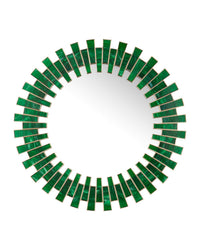 Currey and Company - 1000-0170 - Mirror - Glasdele Emerald - Green/Antique Brass