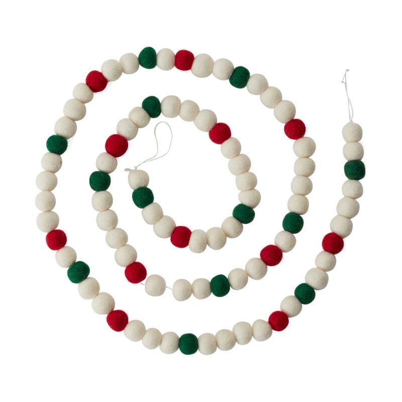 Design Shop Red Candy Garland One-Size Pom, 72" X 0.75".
