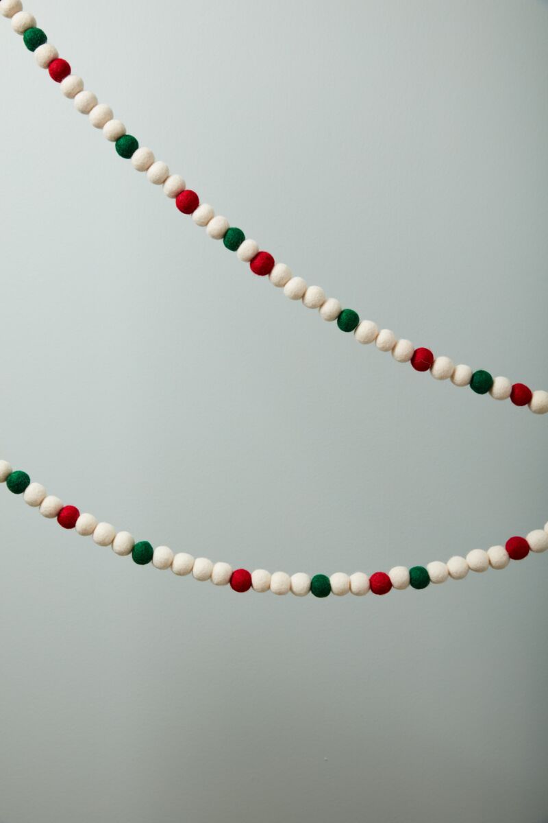 Design Shop Red Candy Garland One-Size Pom, 72" X 0.75".