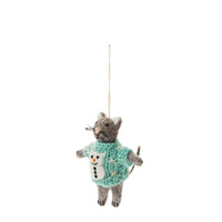 Design Shop Multicolor Ugly Sweater Ornament Cat, 3.5" X 4", Set of 4.