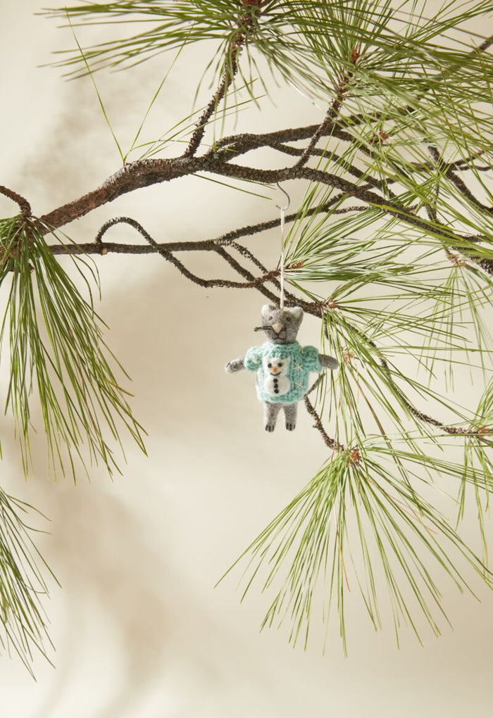 Design Shop Multicolor Ugly Sweater Ornament Cat, 3.5" X 4", Set of 4.