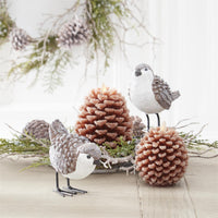 Design Shop 4.5 Inch Brown Wax Snowy Pinecone Luminara Indoor Candle