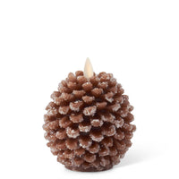 Design Shop 4.5 Inch Brown Wax Snowy Pinecone Luminara Indoor Candle