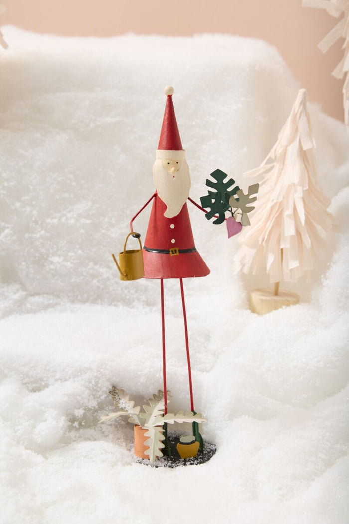 Design Shop Multicolor Leggy Santa Collection Santa Claus, 4" X 12", Set of 2.