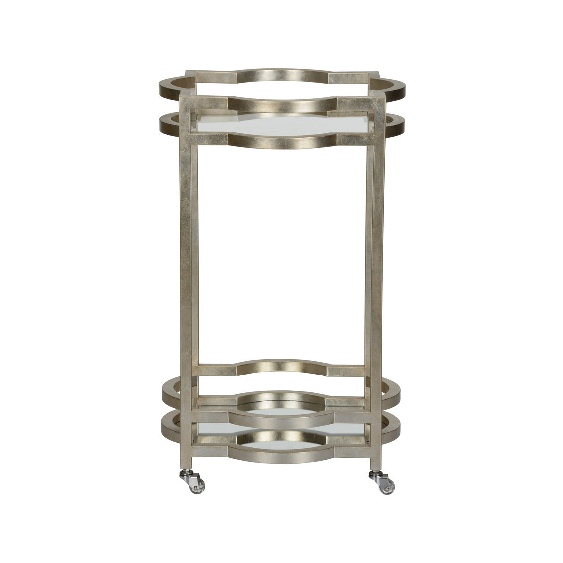 Chelsea House Quatrefoil Bar Cart - Silver