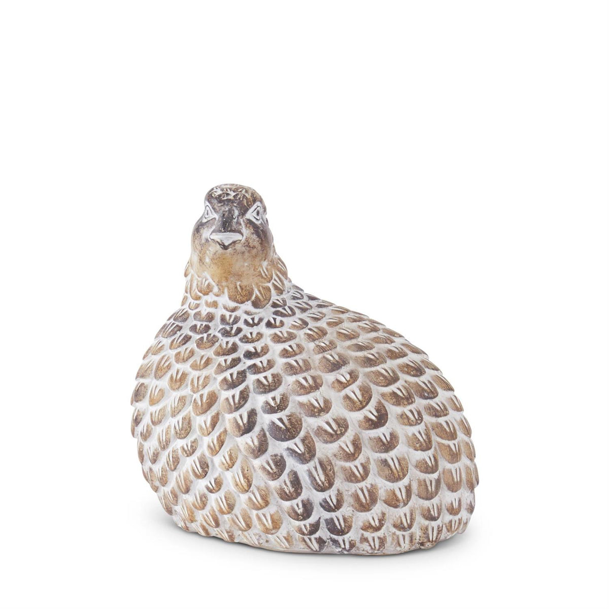 Design Shop Tan Whitewashed Resin Quail Figurine 6.25"