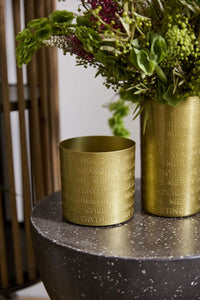 Design Shop Gold Cheerful Tidings Collection Pot, 5" X 4.75", Set of 4.
