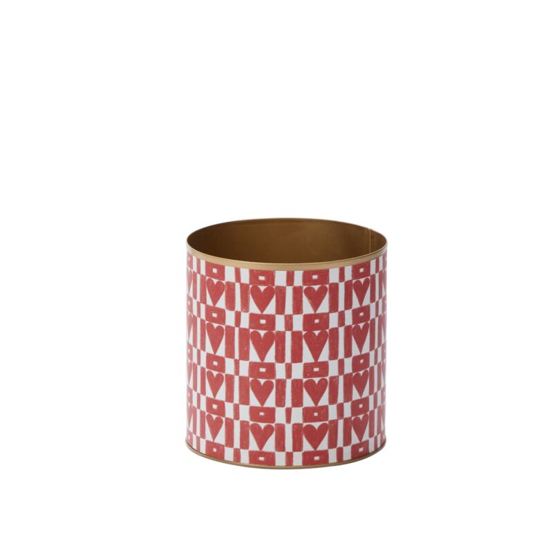 Design Shop Red Hearts on Repeat Vase, 4.5" X 4.75", Set of 6.
