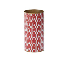 Design Shop Red Hearts on Repeat Vase, 4" X 8", Set of 4.