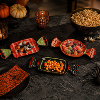 Design Shop Halloween Candy-Shaped Stoneware Platters, 3 Styles