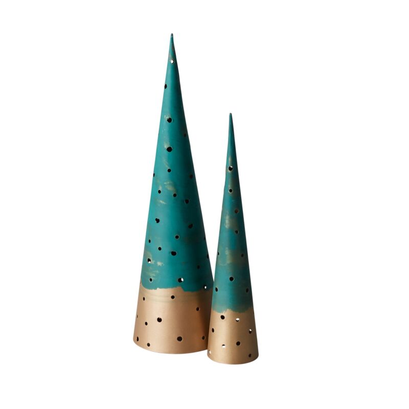 Design Shop Green Alfie Tree, 2" X 10.75", Set of 4.