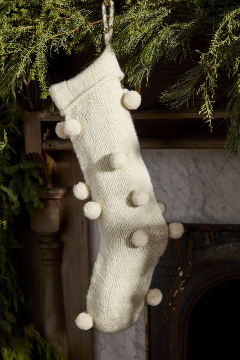 Design Shop Off-White Nordic Stocking, 6.25" X 18".