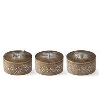Design Shop Brown Resin Lidded Containers, Set of 3