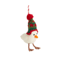 Design Shop White Pippy Ornament Beanie, 2.25" X 4.25", Set of 2.