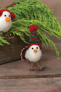 Design Shop White Pippy Ornament Beanie, 2.25" X 4.25", Set of 2.